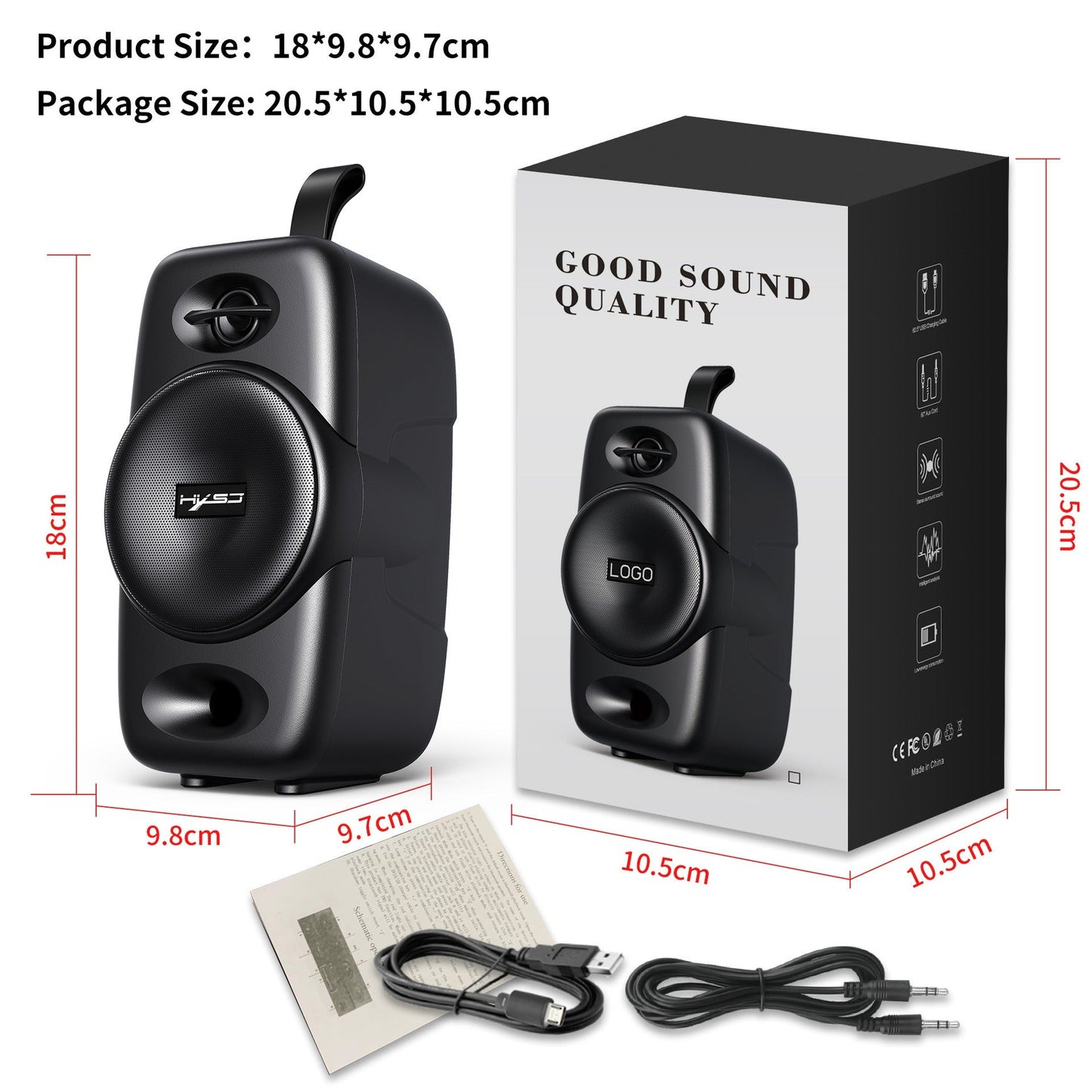 HXSJ R2088 Bluetooth 5.0 Speaker, 10W Portable Wireless Speaker w/ TWS, 2000mAh Battery eprolo