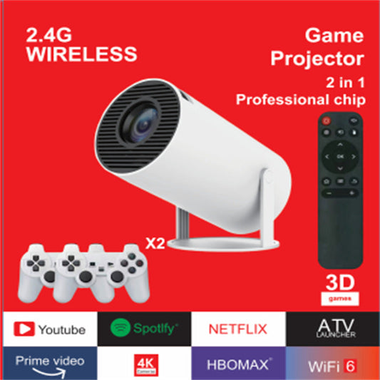 MAX300 2-in-1 4K HD Game Console & Projector w/ Dual Wireless Controllers eprolo