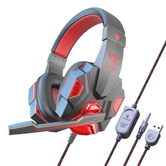 SOYTO SY830MV Wired Gaming Headset w/Mic, 3.5mm/USB, RGB Lights, Bass HD Sound eprolo