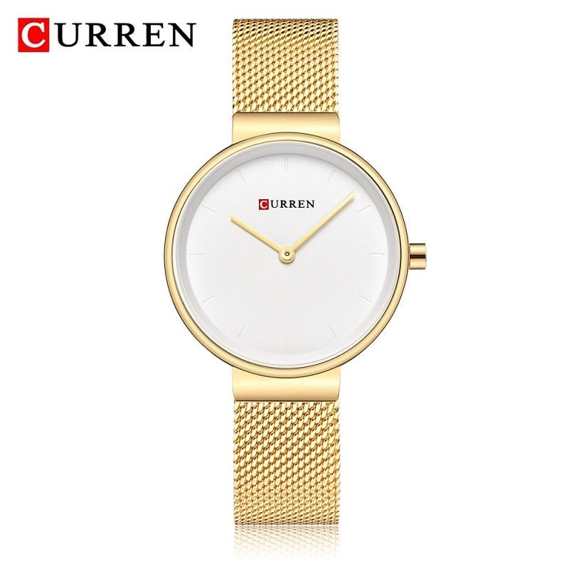 CURREN 9016 Ladies Quartz Watch Stainless Steel Mesh Analog Wristwatch eprolo