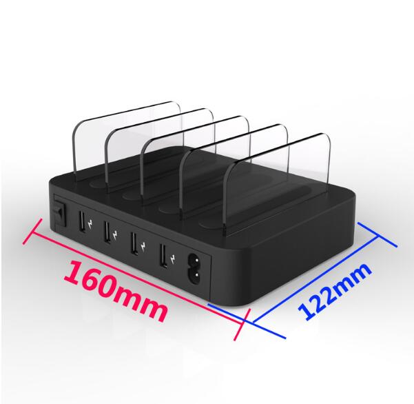 4-Port USB Charging Station Dock – Desktop Quick Charger 24W Hub Stand eprolo