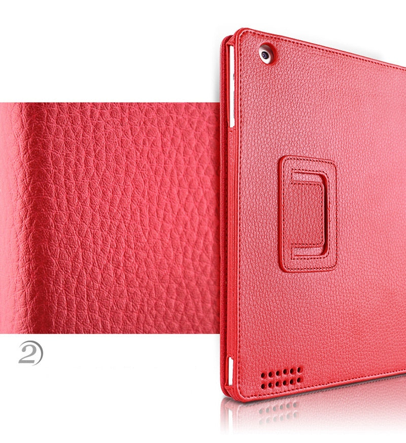 Tablet Case for Apple iPad 2/3/4, Auto Flip PU Leather Smart Stand, Litchi Texture eprolo