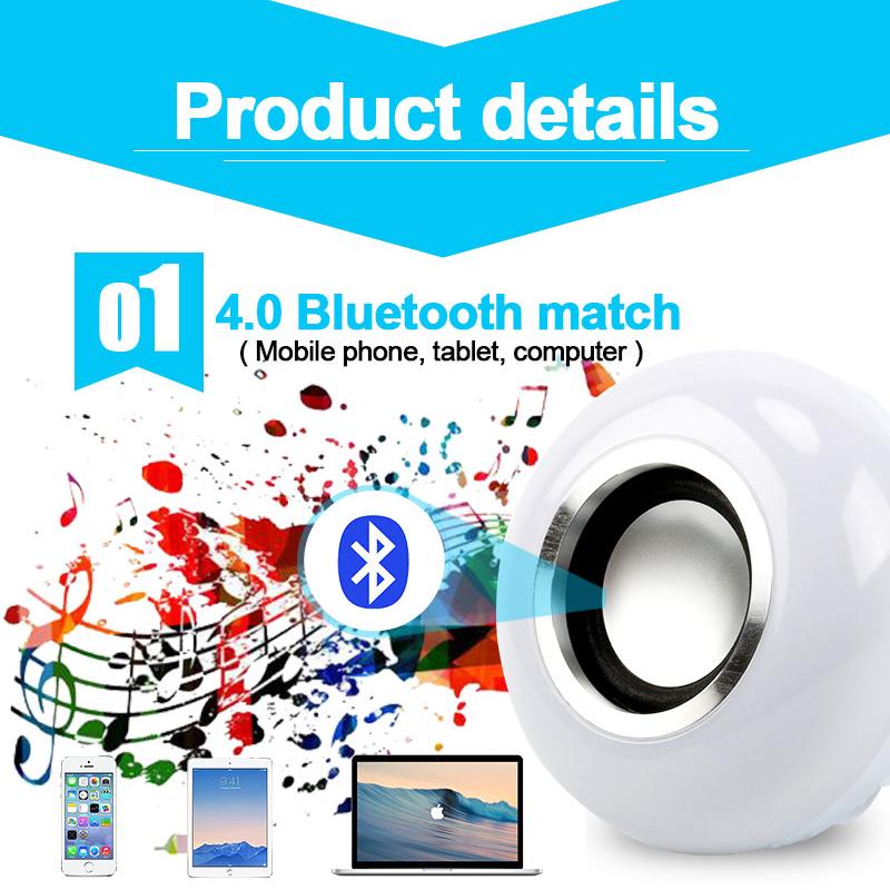 E27 Smart 12W RGB LED Bluetooth Speaker Light Bulb with Remote Control eprolo