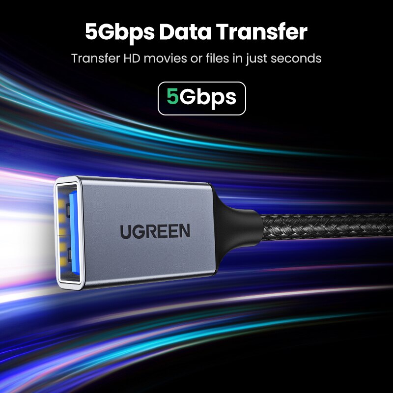 UGREEN USB 3.0 Extension Cable 5Gbps Male to Female Extender for Flash Drive, HDD, PS4, Smart TV eprolo
