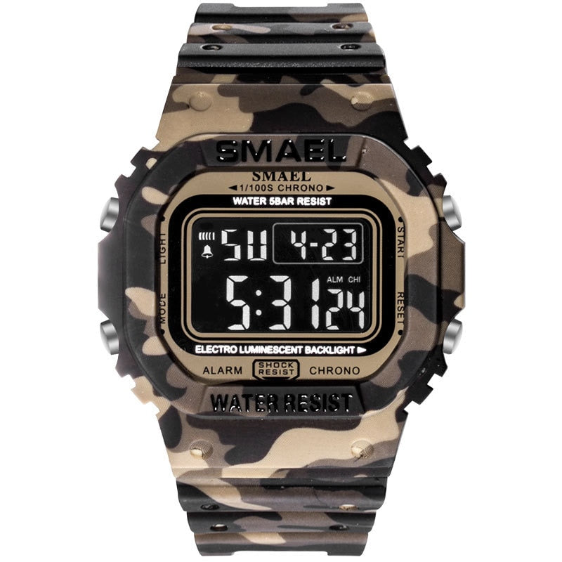 SMAEL 1801 Digital Sports Watch for Men - Military Waterproof LED Stopwatch eprolo