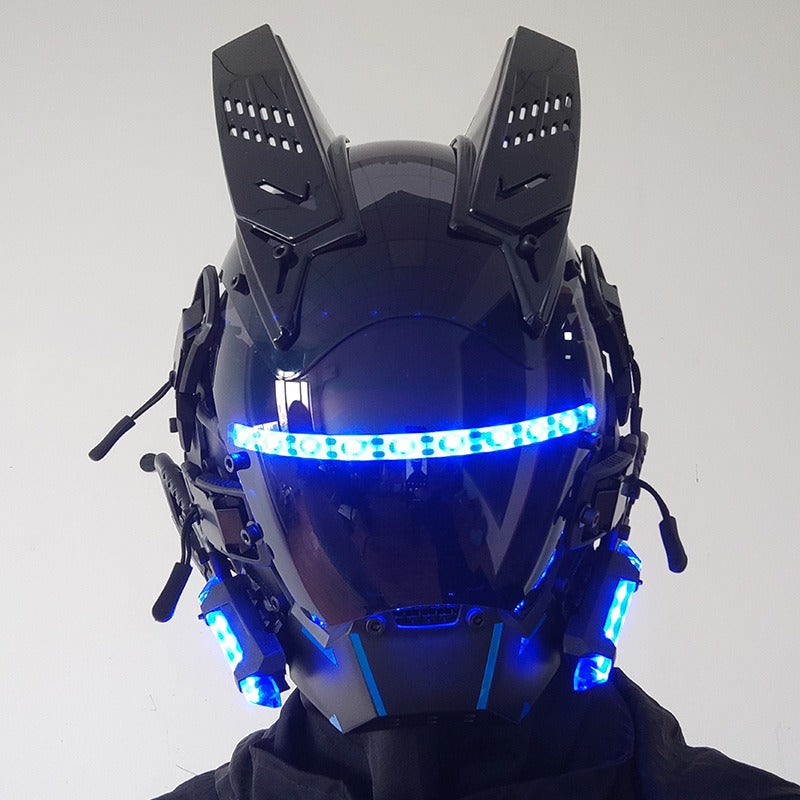 Cyberpunk LED Mask with Wings and Lights for Festivals, Cosplay, Holidays eprolo
