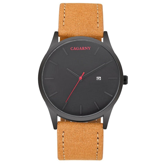CAGARNY 6850 Military Quartz Watch, Leather Strap, Waterproof Sport Style eprolo