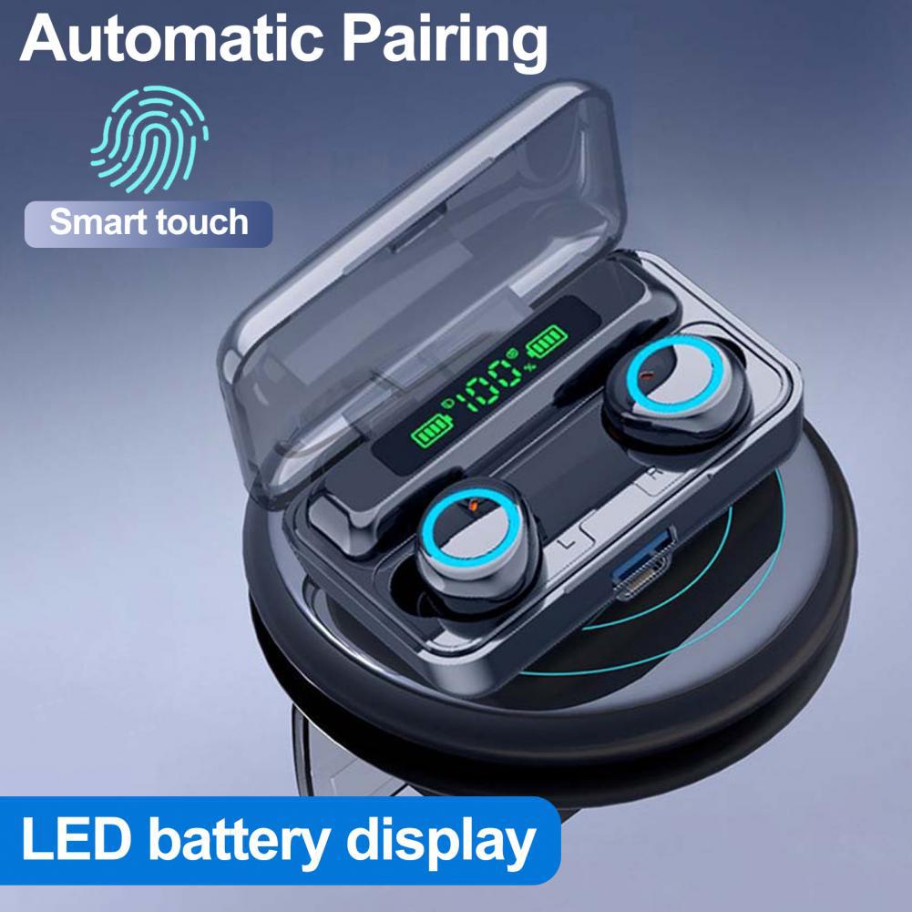 F9 Wireless TWS Bluetooth 5.1 Earbuds LED Display Power Bank Touch Control IPX7 eprolo