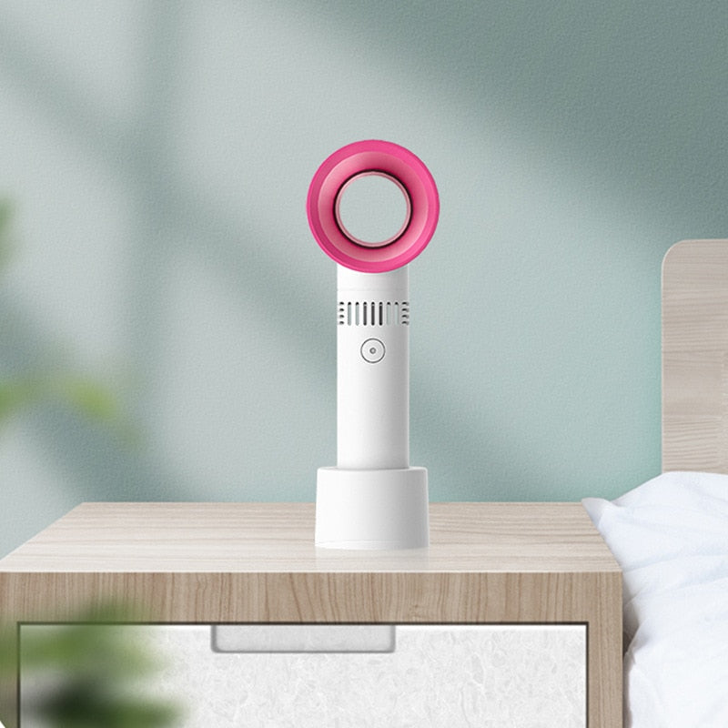 Portable Bladeless Fan USB Rechargeable - 3 Speed, Handheld & Desktop, 1200mAh Battery eprolo