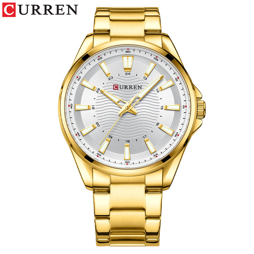 CURREN 8424 Men's Quartz Business Watch - 44mm Alloy Case, Stainless Steel Band, 30M Waterproof, Luminous Hands eprolo