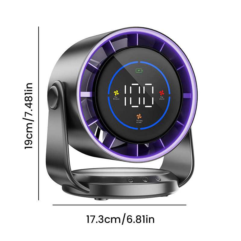 100-Speed High-Speed Circulating Fan, 6-Inch Turbo Desktop Electric Fan with Digital Display, Quiet & Portable eprolo