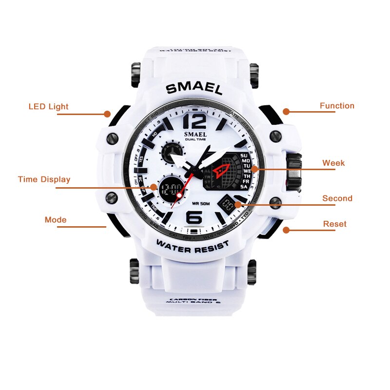 SMAEL 1509 Men's Military Sport Watch Waterproof Digital Quartz Wristwatch eprolo