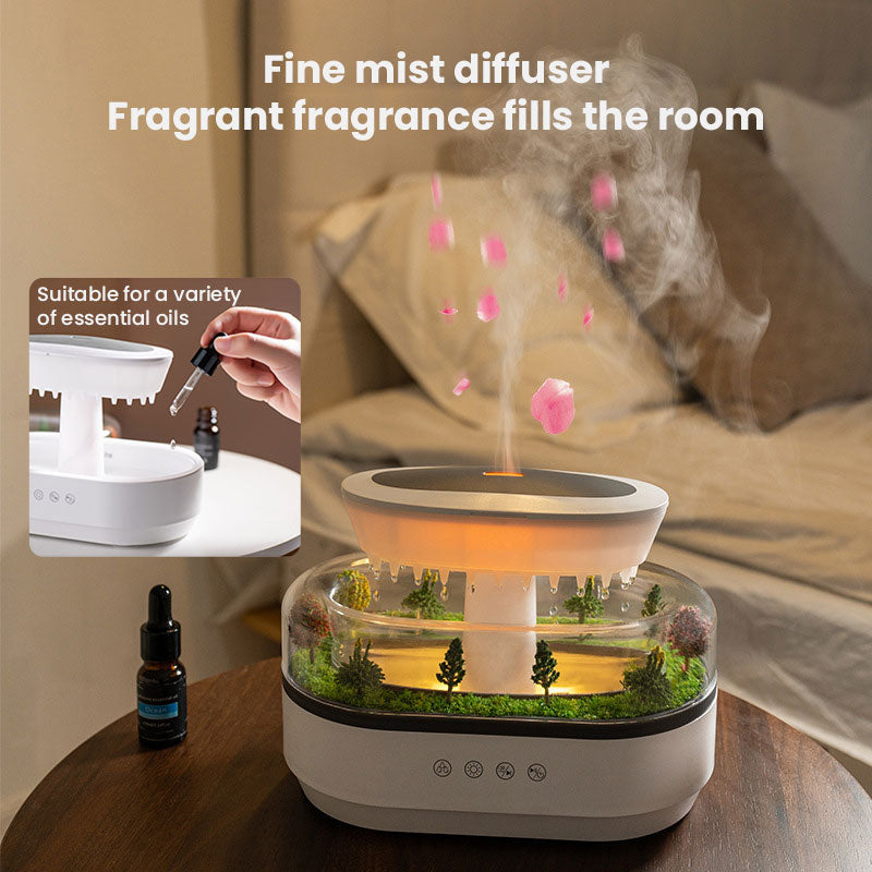 Raindrop Aroma Diffuser with Colorful Night Light, White Noise, and Essential Oil Humidifier eprolo