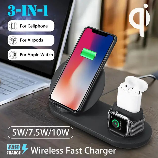 B13442 3‑in‑1 10W Qi Wireless Charger Dock – Fast Charging Hub eprolo