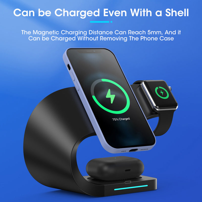 LFX‑178 4‑in‑1 15W Magnetic Wireless Charging Station for iPhone 12+ eprolo
