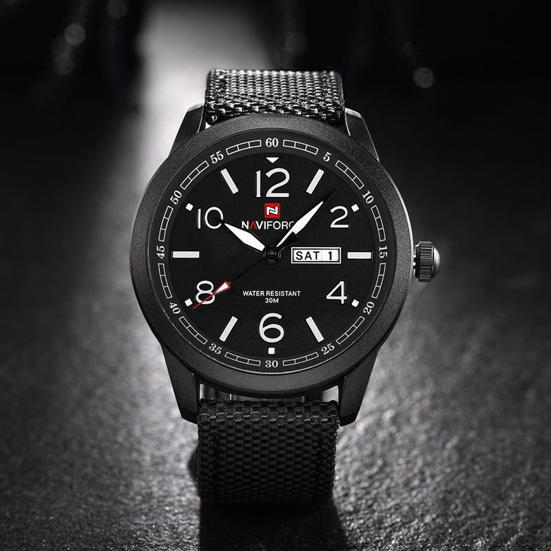 NAVIFORCE NF9101 Military Sport Watch with Date Display Nylon Strap