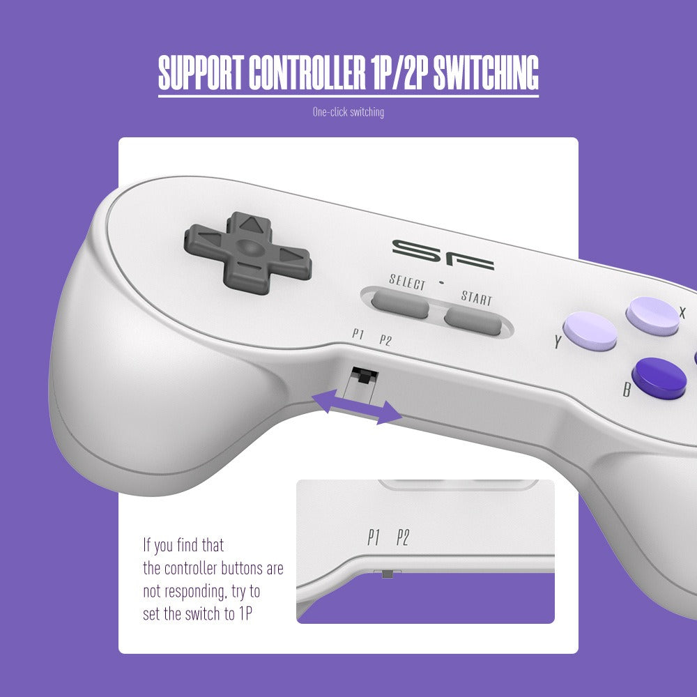 Y2 SFC Classic Retro Gaming Console, Wireless SNES Mini, HD HDMI, 2000+ Games, 2-Player Support eprolo