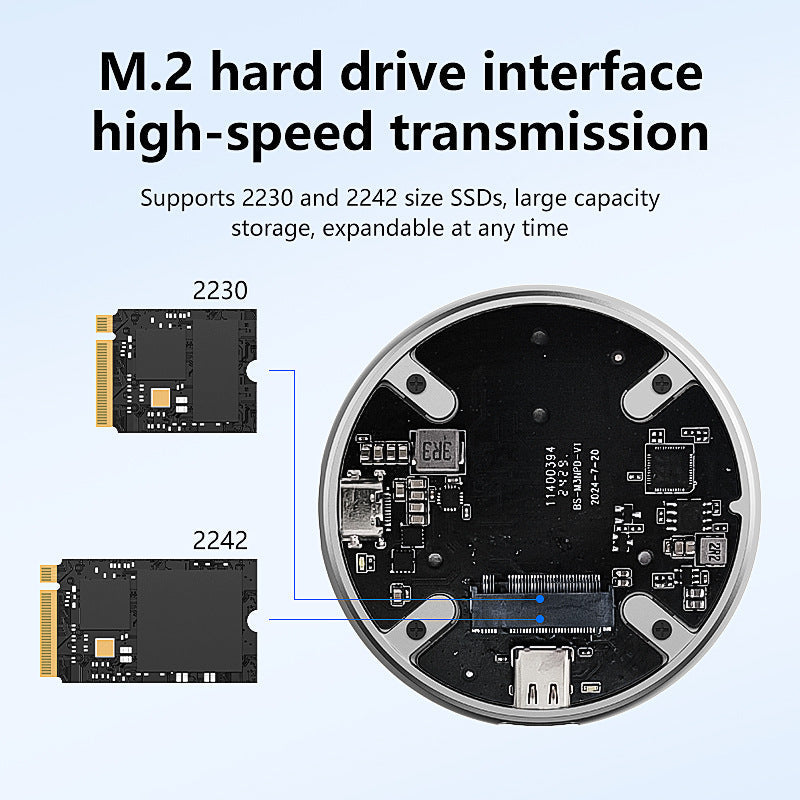 Blueendless M3N M.2 NVMe Magnetic SSD Enclosure - 10Gbps USB 3.2, 100W PD Charging eprolo