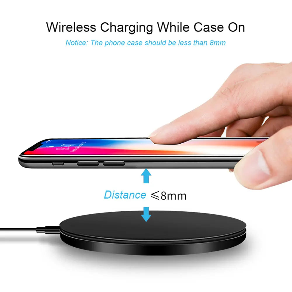 B147 Qi Wireless Charger 10W Fast Charging Pad for iPhone Samsung Huawei LG Nokia with QC3.0 Support Slim Anti-Skid Design LED Indicator, CE FCC RoHS eprolo
