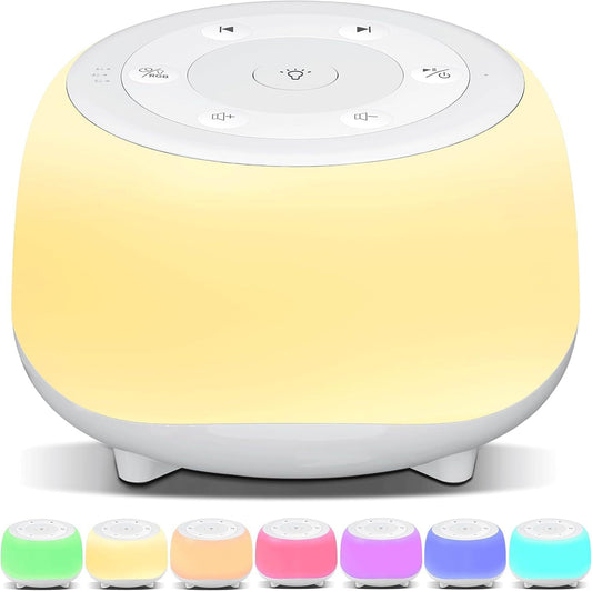 MBZ203 Baby Sleep Soother Speaker: 34 Sounds 7-Color Night Light Timer Portable eprolo