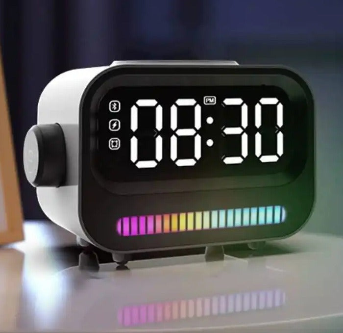 Bluetooth Alarm Clock Speaker w/ 15W Wireless Charger & RGB LED Light eprolo