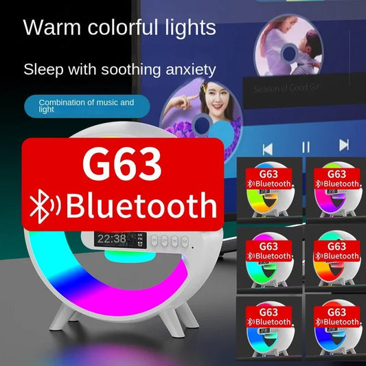 G63 Bluetooth Speaker Wireless Charging Clock LED Light Alarm Multifunctional eprolo
