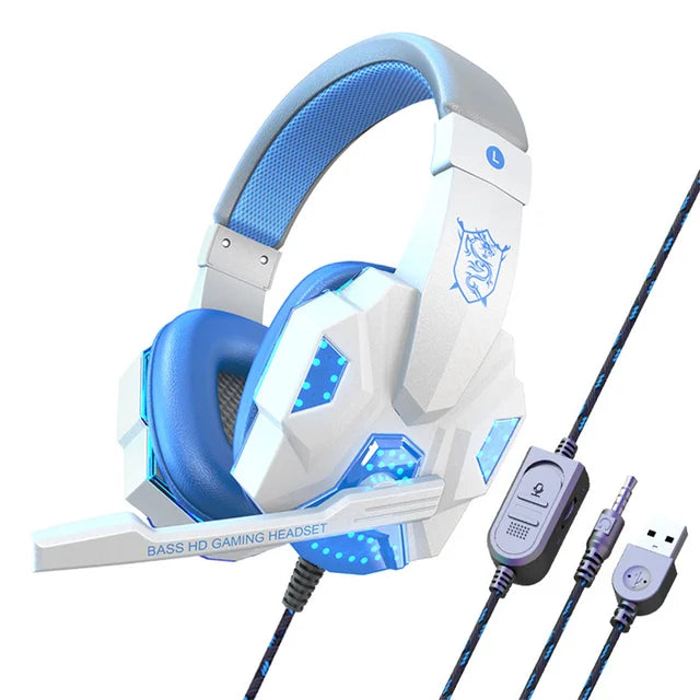 SOYTO SY830MV Wired Gaming Headset w/Mic, 3.5mm/USB, RGB Lights, Bass HD Sound eprolo