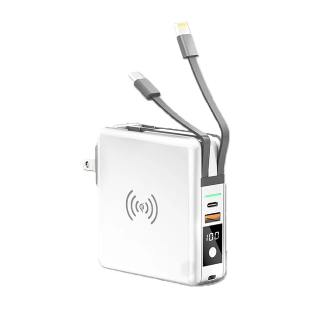 3-in-1 10000mAh Power Bank with AC Plug & 15W Wireless Charging for iPhone, Samsung eprolo