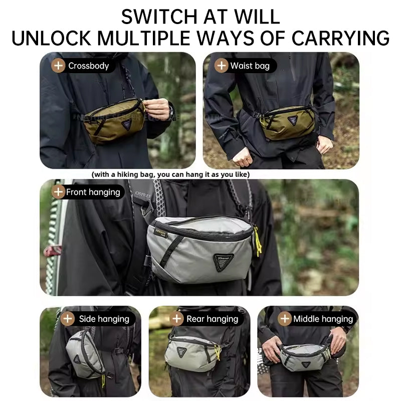 Hikeman Outdoor Waist Bag, Expandable, Lightweight, Waterproof for Hiking & Travel eprolo