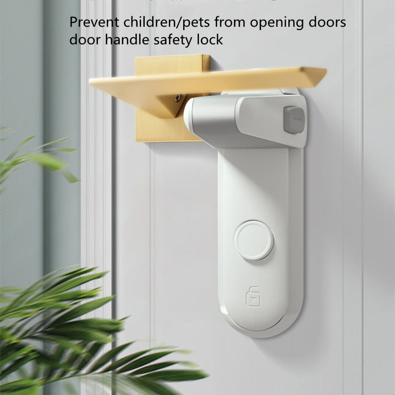 1PC Child Safety Door Handle Lock - Baby & Pet Proof, Easy Install No Drill, 3M Tape, Secure & Stylish eprolo
