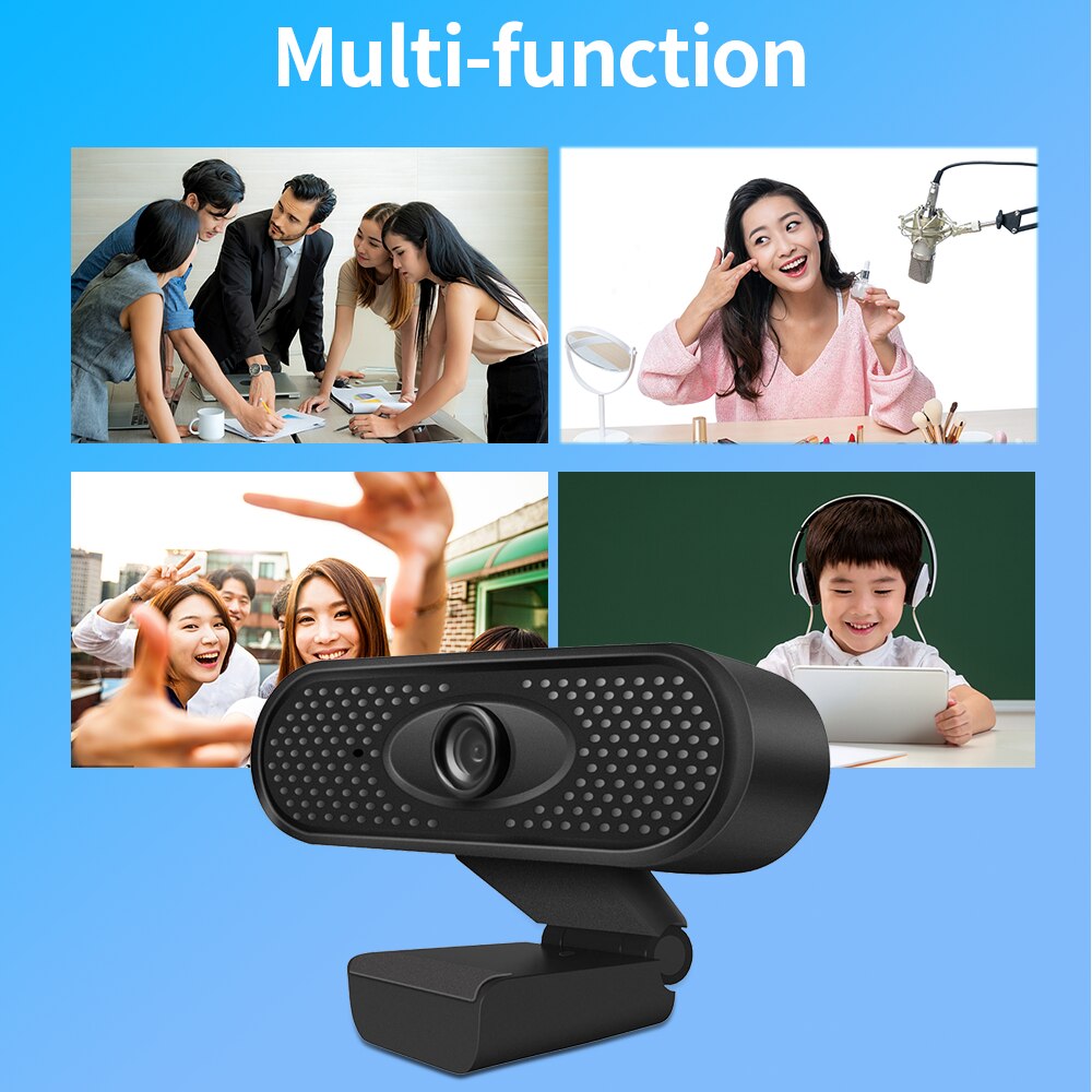 Flexible USB Webcam HD 1080P with Microphone, PC Web Camera for Computer, Plug & Play, Wide Angle eprolo