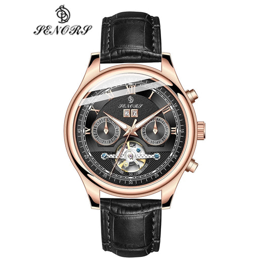 SENORS SN170 Automatic Military Watch for Men - Luxury Leather Chronograph eprolo