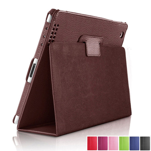 Tablet Case for Apple iPad 2/3/4, Auto Flip PU Leather Smart Stand, Litchi Texture eprolo