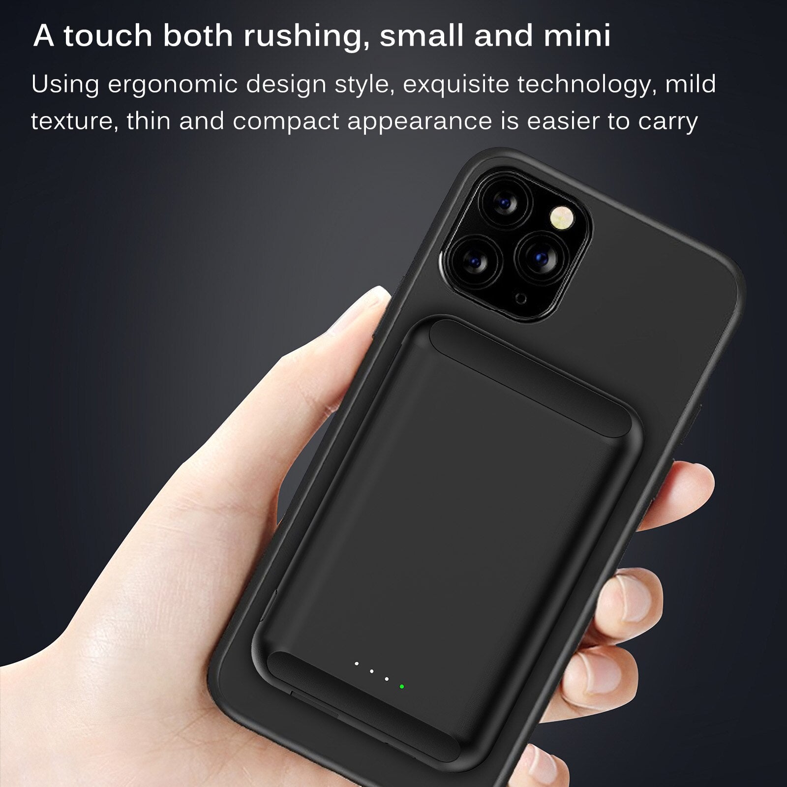Built-In N52 Magnet Power Bank 5000mAh Portable Wireless Charger w/ LED Display eprolo