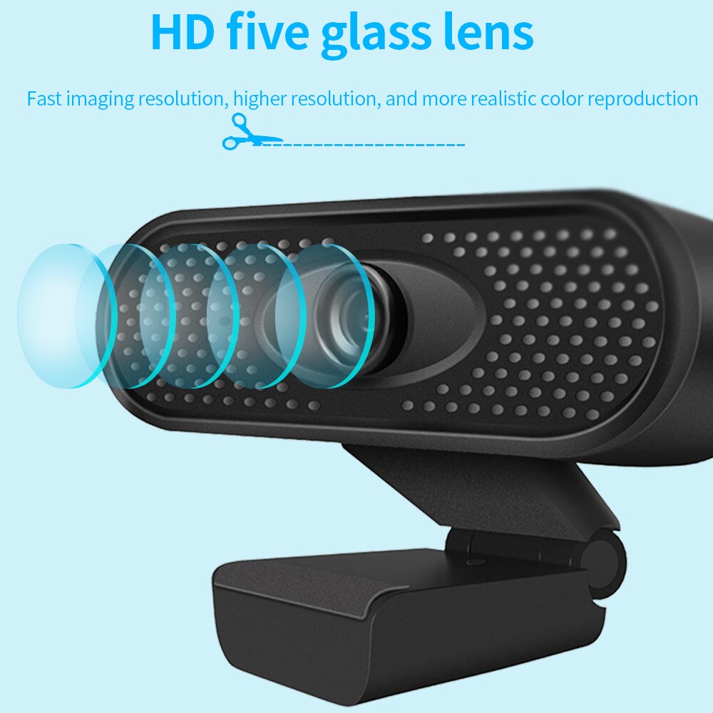 Flexible USB Webcam HD 1080P with Microphone, PC Web Camera for Computer, Plug & Play, Wide Angle eprolo