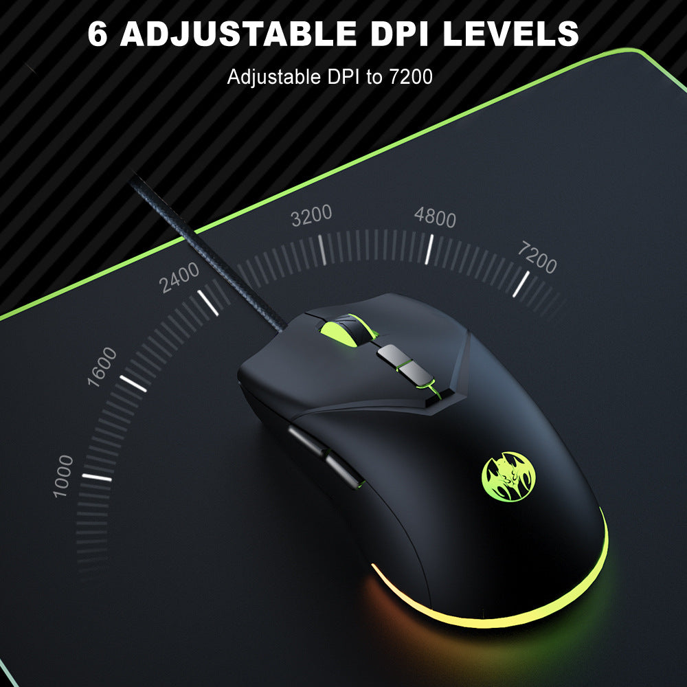 GM31 7D Youbat 7200DPI Wired RGB Gaming Mouse, 6 Adjustable DPI, Ergonomic eprolo
