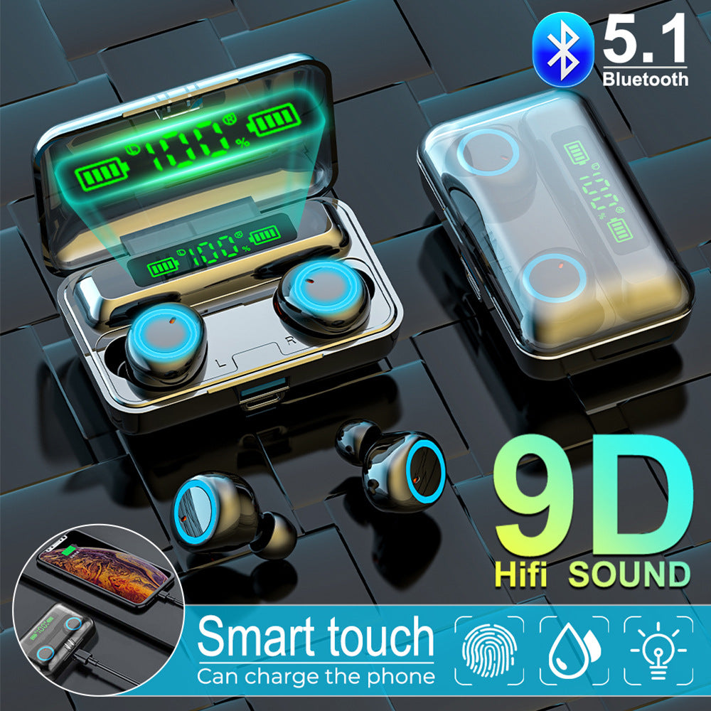 F9 Wireless TWS Bluetooth 5.1 Earbuds LED Display Power Bank Touch Control IPX7 eprolo
