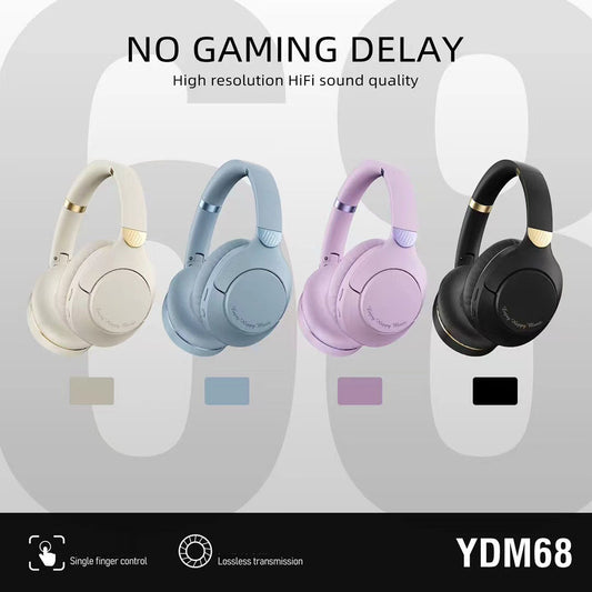 YDM68 Heavy Bass Bluetooth 5.3 Wireless Gaming Headset, 8h+ Battery, Type-C Charging eprolo
