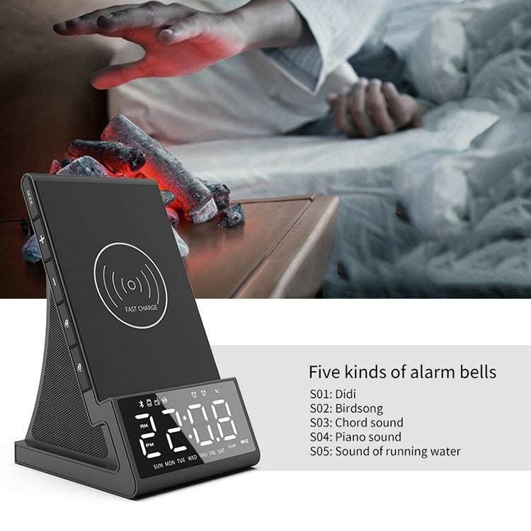X7 Alarm Clock Bluetooth Speaker 15W Wireless Fast Charger Phone Holder eprolo