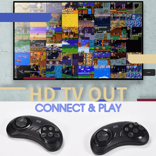 Y2 SG Wireless Mini Game Console w/ 2 Controllers, 16-bit Retro MD SEGA & FC Games HDMI HD TV Gaming eprolo