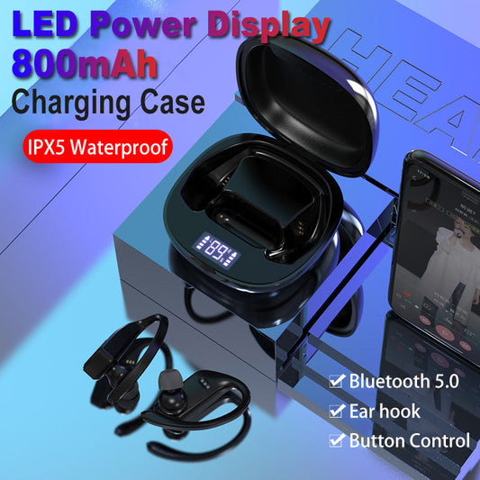 T11 LED Display Bluetooth Earphones - Wireless 8D Stereo, IPX5 Waterproof, 800mAh Charging Case eprolo