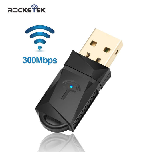 Rocketek 300 Mbps USB Wi‑Fi Adapter 2.4 GHz 802.11n/g/b Driver‑Packed eprolo