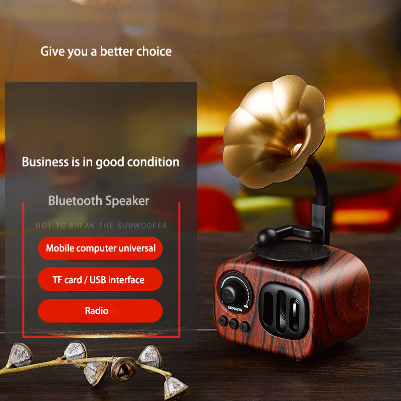 SANSUI FT05 Retro Wooden Bluetooth Speaker | USB, AUX, TF | 5W Stereo eprolo