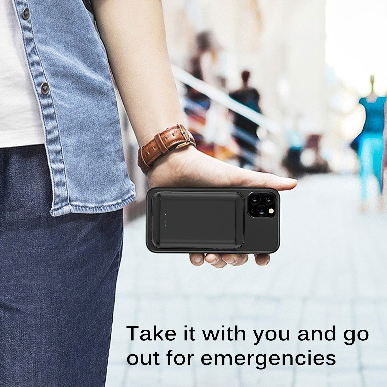 Built-In N52 Magnet Power Bank 5000mAh Portable Wireless Charger w/ LED Display eprolo