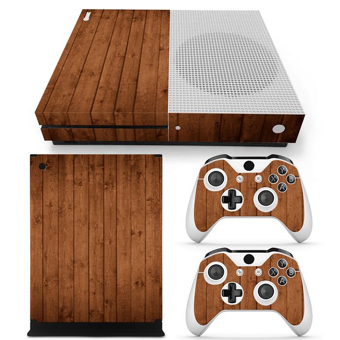 TN-XboneS Wood Grain Skin for Xbox One S Console & Controllers – PVC Decorative Decal eprolo