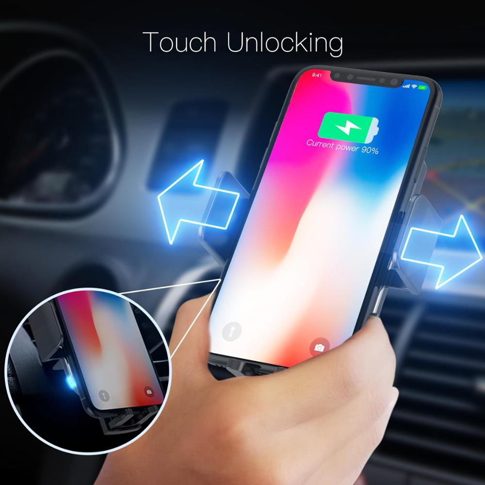 JAKCOM CH2 Auto‑Clamp Qi Wireless Car Charger Holder LED Indicator eprolo