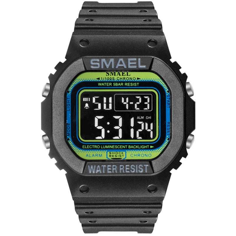 SMAEL 1801 Digital Sports Watch for Men - Military Waterproof LED Stopwatch eprolo