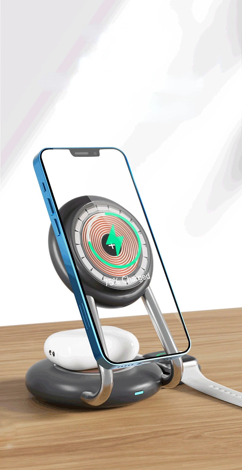 3-in-1 Magnetic Wireless Charger Stand 15W Fast Charging for iPhone Samsung eprolo