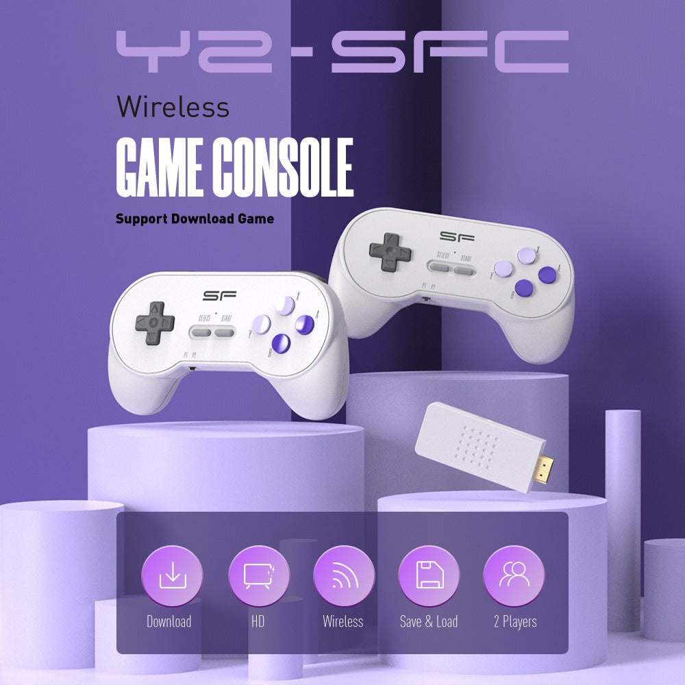 Y2 SFC Classic Retro Gaming Console, Wireless SNES Mini, HD HDMI, 2000+ Games, 2-Player Support eprolo