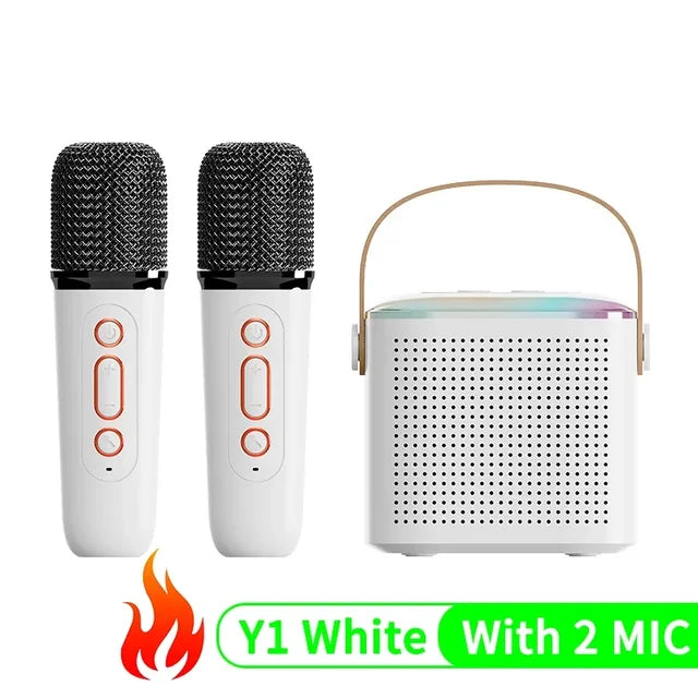 Y1 Mini Bluetooth Karaoke Speaker with Wireless Mic & LED Lights TF Card AUX eprolo